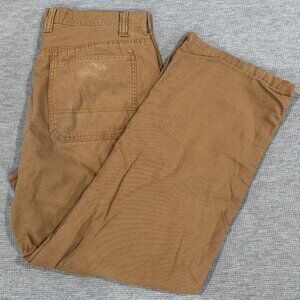 32 Degrees Heat Utility Pants Mens 34 x 30 Straight Leg Plaid Lined Tan Khaki